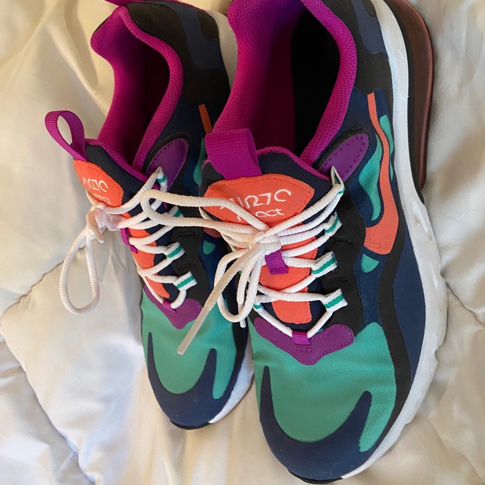 Colorful barley worn air maxes